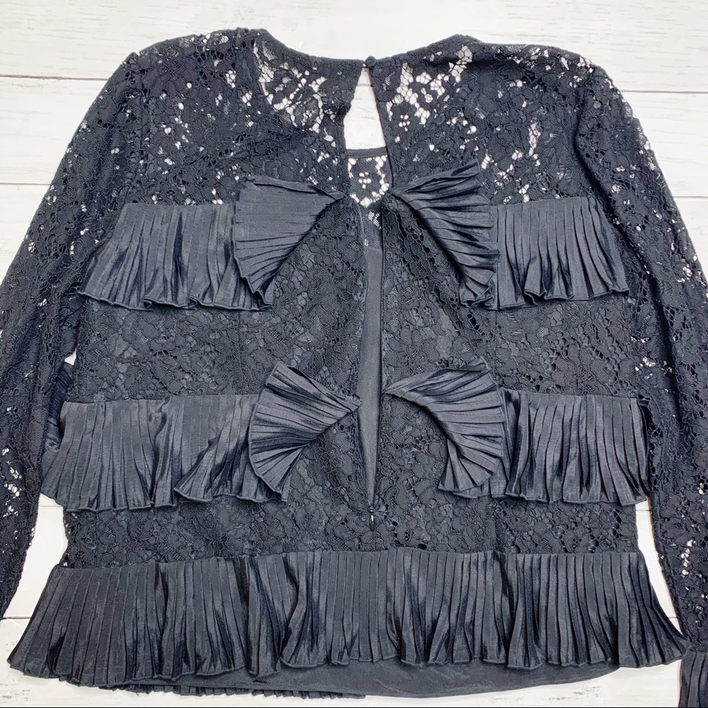 J. Crew Black Ruffle & Lace Top - Picture 4 of 8